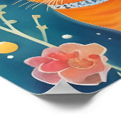 フォークお洒落アートタブビーキャット ポスター (角)