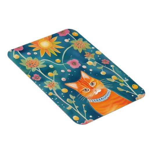 フォークお洒落アートタブビーキャット マグネット (右側)