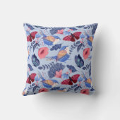 フォークお洒落アートフローラルパターン クッション (裏面)