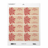 フォークお洒落アート雪の結晶クラフトからギフト ラベル (フルシート)