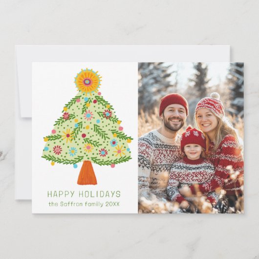 フォークお洒落クリスマスツリーカスタムの写真 シーズンカード (正面)