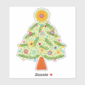 フォークお洒落クリスマスツリーカスタムの写真 シール (シート)