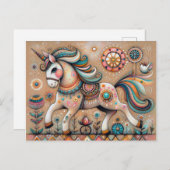 フォークお洒落ボヘミアンvibe unicorn ポストカード (正面/裏面)