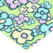 フォークかわいらしアートフラワーズパステルカラー春グリーン テーブルクロス (アングル)