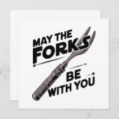 フォークがあなたと一緒に – フォークおもしろいパンデザイン 招待状 (正面/裏面)