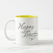 フォークが付いている抱擁 ツートーンマグカップ (左)