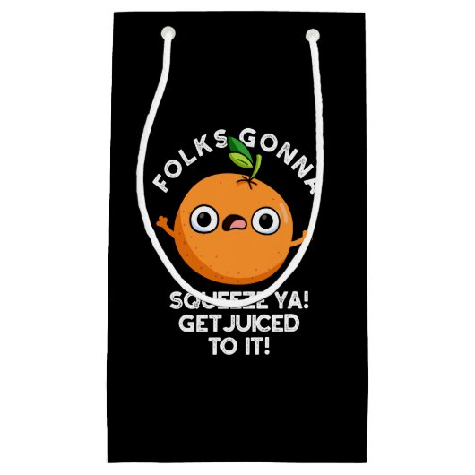 フォークが絞るYaはパンにジュースを受け取おもしろいる スモールペーパーバッグ (正面)