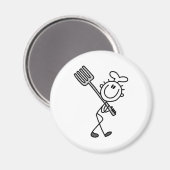 フォークでフィギュアのシェフをスティック マグネット (正面/裏面)