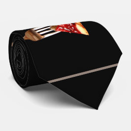 フォークで美味しい食べ物ブラックタイ ネクタイ