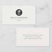 フォークとスプーンのロゴ 名刺 (正面/裏面)