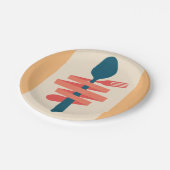 フォークとスプーン ペーパープレート (アングル)