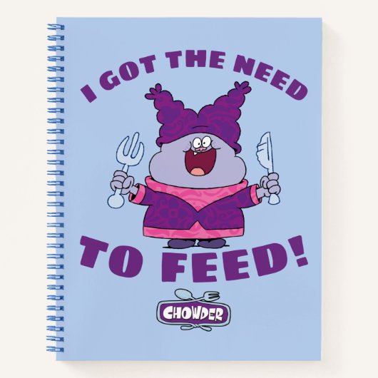 フォークとナイフを備えたチャウダー ノートブック (正面)