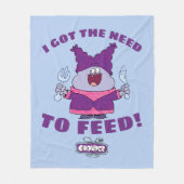 フォークとナイフを備えたチャウダー フリースブランケット (正面)