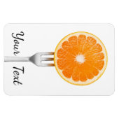 フォークにオレンジ マグネット (横)