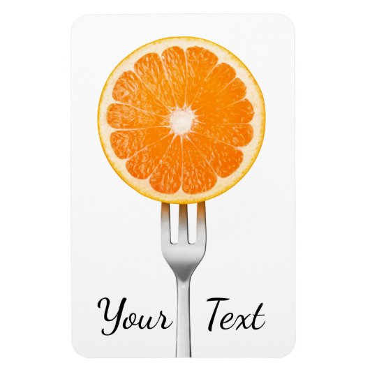 フォークにオレンジ マグネット (縦)