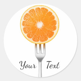 フォークにオレンジ ラウンドシール