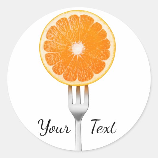 フォークにオレンジ ラウンドシール (正面)