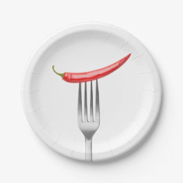 フォークにコショウ ペーパープレート
