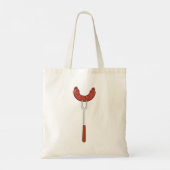 フォークにソーセージを入れる トートバッグ (裏面)