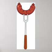 フォークにソーセージを入れる ポスター (正面)