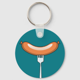 フォークにソーセージ キーホルダー