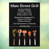 フォークに載せた現代的な飲食店のビジネス ウィンドウサイン (シート3)