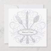 フォークのスプーンのナイフのリハーサルの夕食の招待状 招待状 (正面)
