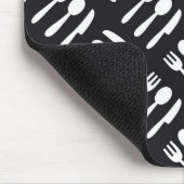 フォークのスプーンのナイフパターン マウスパッド (コーナー)