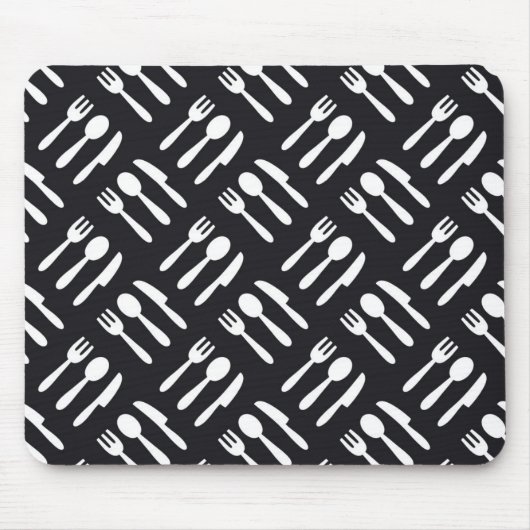 フォークのスプーンのナイフパターン マウスパッド (正面)