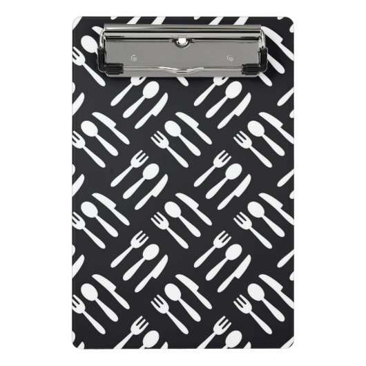 フォークのスプーンのナイフパターン ミニクリップボード (正面)