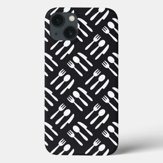 フォークのスプーンのナイフパターン Case-Mate iPhoneケース (裏面)