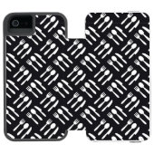 フォークのスプーンのナイフパターン INCIPIO iPhoneウォレットケース (フォリオ Open)