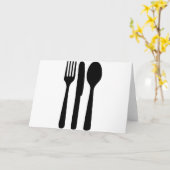 フォークのナイフのスプーンアイコン カード (黄色い花)