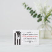 フォークのナイフの料理用のシェフのケイタリングビジネスカード 名刺 (スタンド正面)