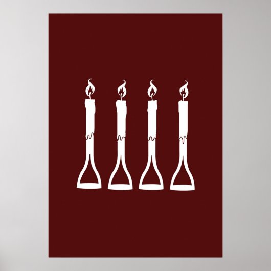 フォークのハンドルまたは4本のキャンドル ポスター (正面)