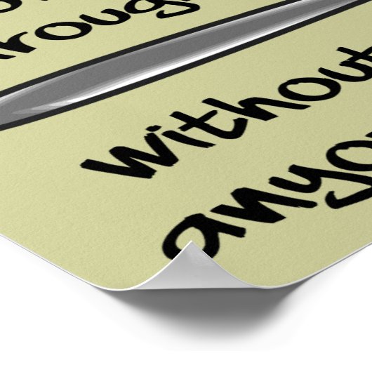 フォークのポスターのサインでおもしろい誰でも刺す ポスター (角)