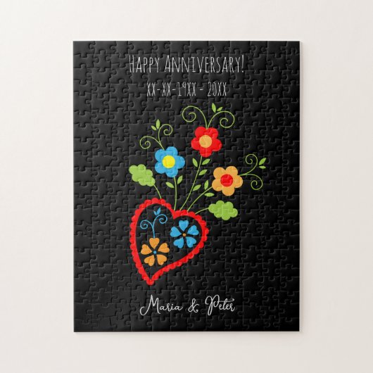 フォークのポルトガル咲くハート ジグソーパズル (縦)