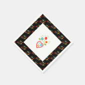 フォークのポルトガル咲くハート スタンダードカクテルナプキン (角)