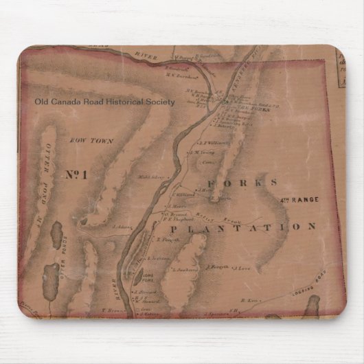 フォークのヴィンテージの地図、メイン- Mouspad マウスパッド (正面)