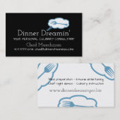 フォークの夢の料理用のシェフのケイタリングビジネスカード 名刺 (正面/裏面)
