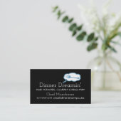 フォークの夢の料理用のシェフのケイタリングビジネスカード 名刺 (スタンド正面)