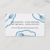 フォークの夢の料理用のシェフのケイタリングビジネスカード 名刺 (裏面)