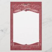 フォークの松の木のクリスマスの休日メニュー文房具 便箋 (正面)