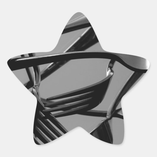 フォークの空中浮遊 星シール (正面)