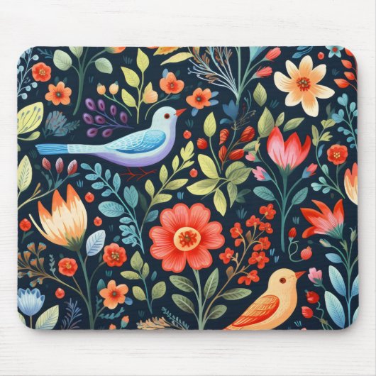 フォークの花鳥 マウスパッド (正面)