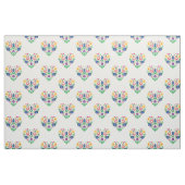 フォークの花-心の形をした組成 ファブリック (ファットクウォーター)