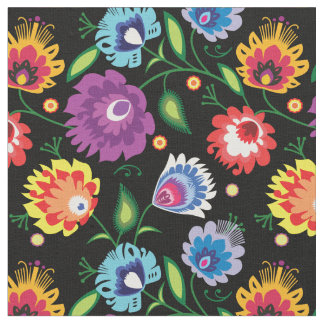 フォークの花(黒) ファブリック