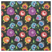 フォークの花（黒） ファブリック (見本)