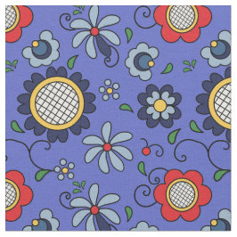 フォークの花 – Kashubyの民俗 ファブリック