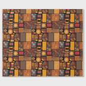 フォークの部族の素朴パッチワークのアフリカ系アメリカ人ギフト ラッピングペーパー (フラット)